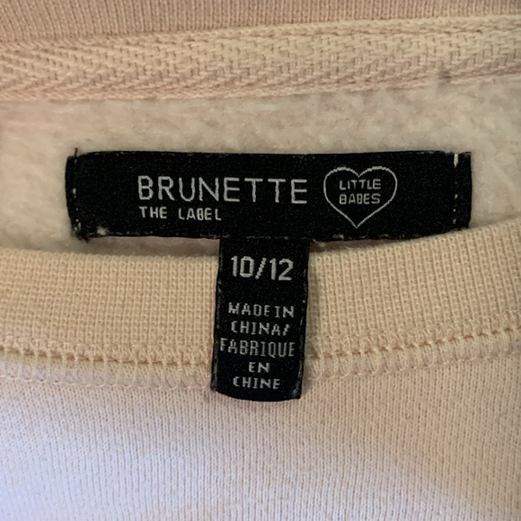 Brunette The Label Girls Pale Pink BLONDE Sweatshirt Size 10/12 - Picture 3 of 5
